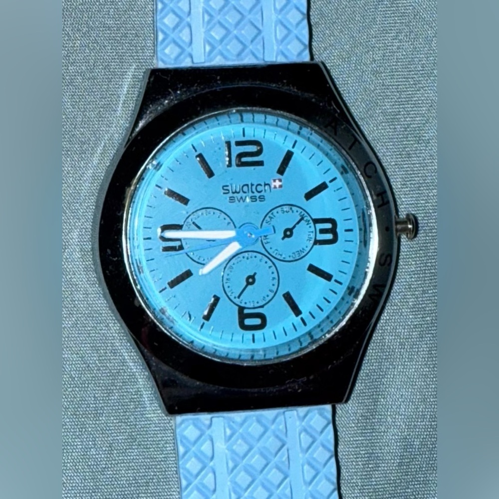 Swatch Women's Light Blue Silicone Strap Watch